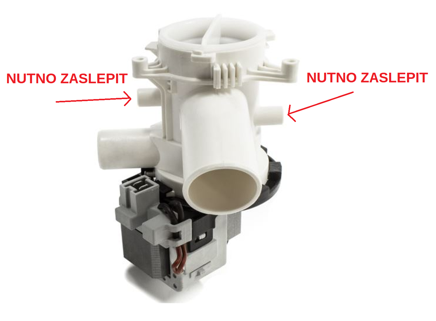 ČERPADLO na pračku Beko - (s vývody na hadičky)