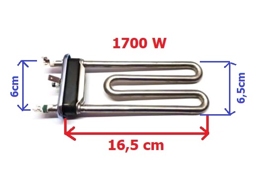 Topné těleso pračky Indesit, Ariston 1700W - 16,5cm - Originál