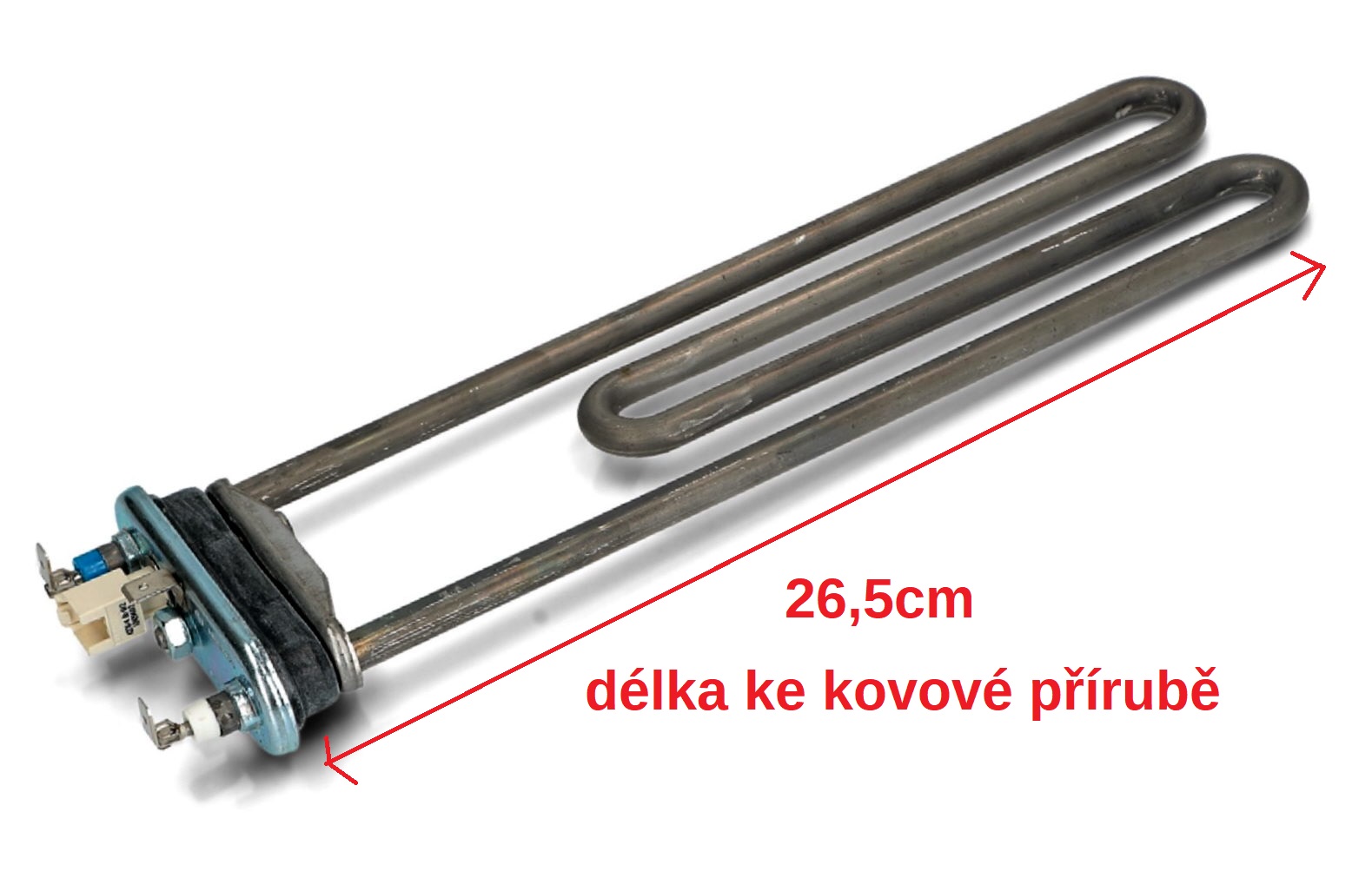 Topné těleso pračky BEKO 1900W - 26,5cm + NTC čidlo 2863701000