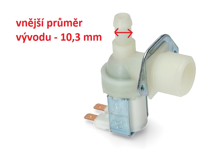 VENTIL NAPOUŠTĚCÍ - PŘÍVODNÍ pro pračky 1-cestný 230V