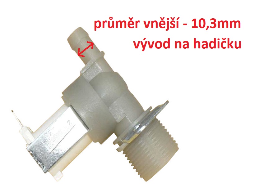 Ventil napouštěcí přívodní do pračky 1-cestný - 230V